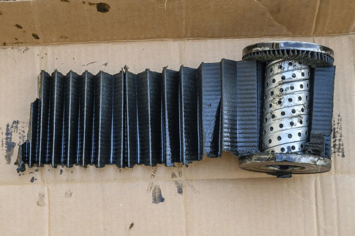 oil filter cut open
