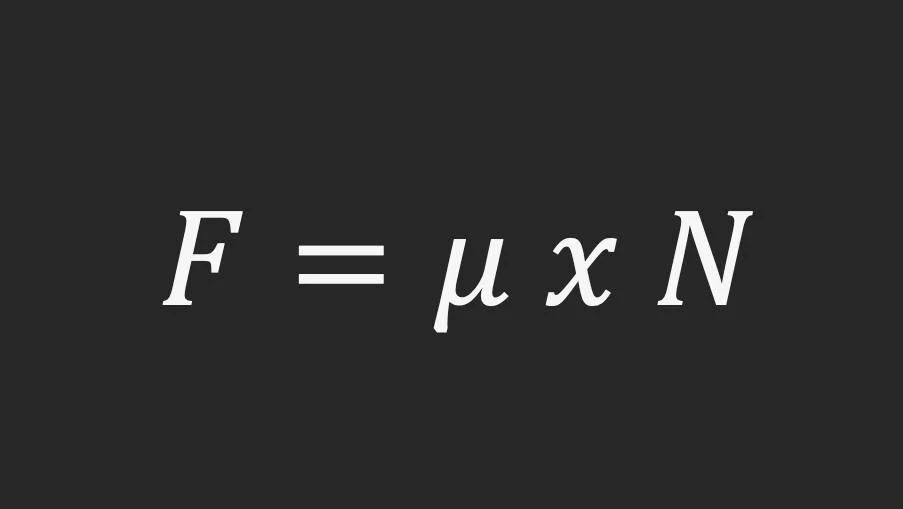 Frictional Force Formula on black