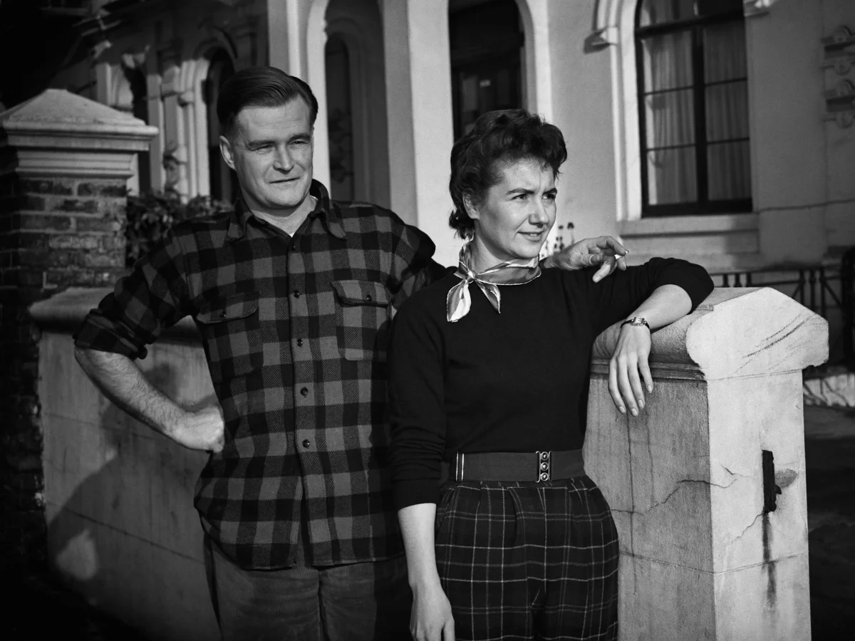 Ben Carlin with his wife Elinore, 1955