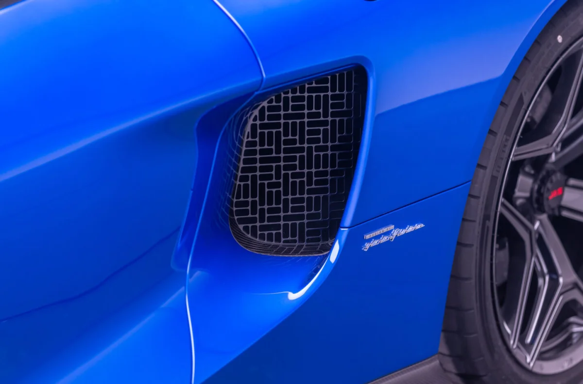 Close-up of the side air intake on the JAS Tensei